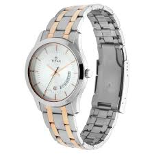 Titan Quartz Analog with Date Silver Dial Stainless Steel Strap Watch for Men 1823KM01