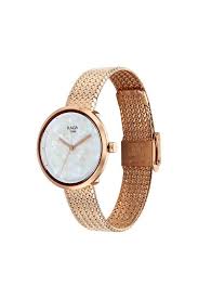 Titan Raga Memoirs Quartz Analog Mother Of Pearl Round Dial Rose Gold Metal Strap Watch For Women
