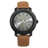 Fastrack Bare Basics Quartz Analog with Date Grey Dial Leather Strap Watch for Guys 3246NL01