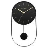 Titan Contemporary Modern Metallics Pendulum Wall Clock with Black Dial Silent Sweep Technology - 45.cm x 24.5 cm