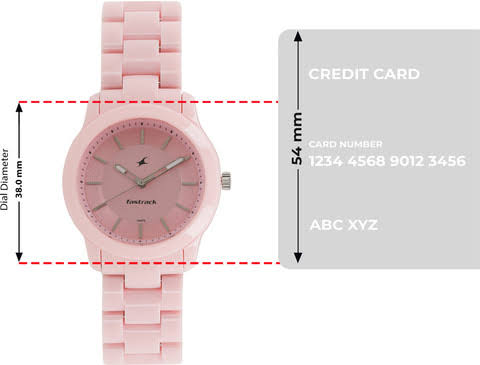 Fastrack Trendies Quartz Analog Pink Dial Plastic Strap Watch for Girls