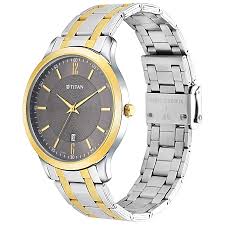 Titan Analog with Date Brown Dial Metal Strap watch for Men 1825BM01