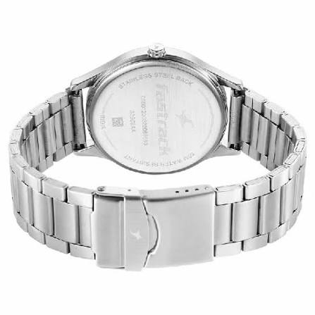 Fastrack Stunners Quartz Analog Silver Dial Metal Strap Watch for Guys 3290SM01