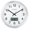 Titan Metallic Anadigi Wall Clock White Dial with Digital Display - 30 cm x 30 cm (Medium)