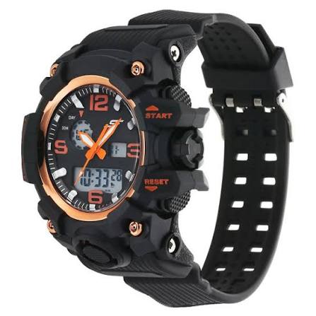 SF Sparq Ana Digi Black Dial Polyurethane Strap Watch for Men 77129PP04
