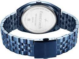Fastrack Snob X Blue Dial Metal Strap Watch for Guys 3292QM01