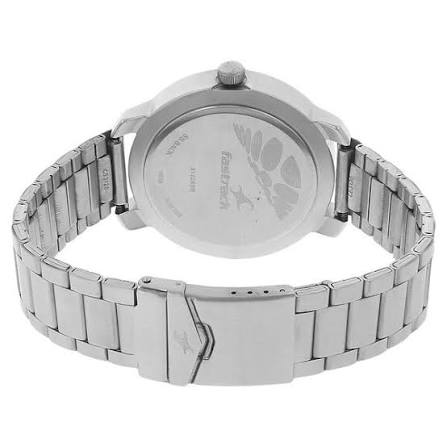 Fastrack Quartz Analog Blue Dial Stainless Steel Strap Watch for Guys 3120SM02