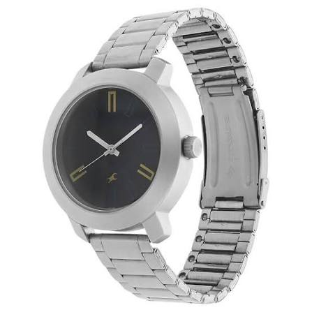 Fastrack Quartz Analog Blue Dial Stainless Steel Strap Watch for Guys 3120SM02