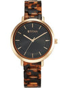 Titan Brown Acetate Quartz Analog Black Dial Brass & Acetate Strap Watch for Women
