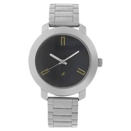 Fastrack Quartz Analog Blue Dial Stainless Steel Strap Watch for Guys 3120SM02