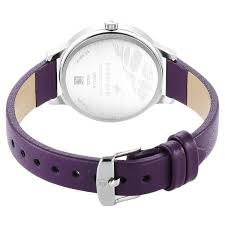 Fastrack Stunners Quartz Analog Purple Dial Leather Strap Watch for Girls 6267SL01
