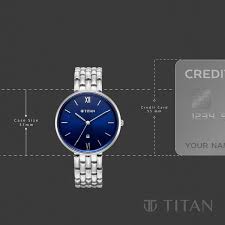 Titan Neo Quartz Analog Blue Dial Silver Metal Strap Watch For Women