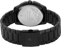 Fastrack Wear Your Look Quartz Analog Black Dial Metal Strap Watch for Guys 3089NM03