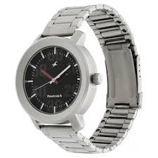 Fastrack Quartz Analog Black Dial Stainless Steel Strap Watch for Guys 3121SM02