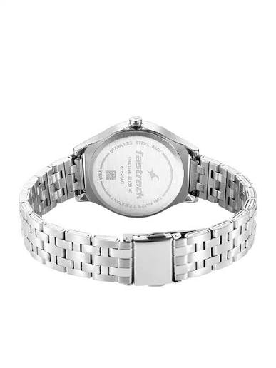 Fastrack Stunners Black Dial Metal Strap Watch for Girls 6152SM06