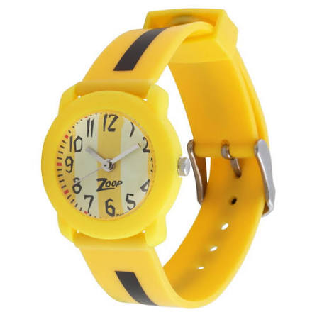 Zoop By Titan Quartz Analog Yellow Dial PU Strap Watch for Kids C3025PP03