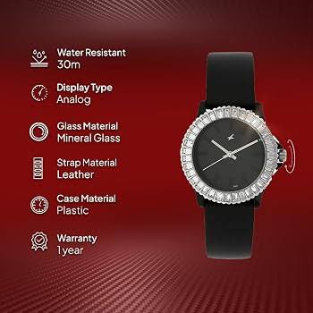 Fastrack Quartz Analog Black Dial Plastic Strap Watch for Girls 9827PP02