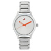Fastrack Quartz Analog Silver Dial Stainless Steel Strap Watch for Girls