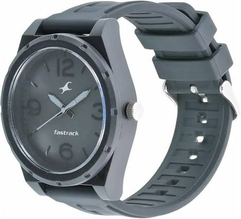 Fastrack Trendies Quartz Analog Grey Dial Silicone Strap Watch for Guys