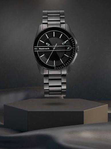 Fastrack Wear Your Look Quartz Analog Black Dial Metal Strap Watch for Guys 3089NM03