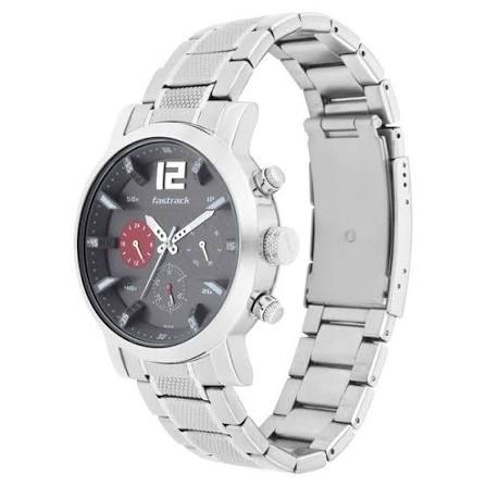 Fastrack Fastfit Quartz Multifunction Grey Dial Stainless Steel Strap Watch for Guys 3227SM01