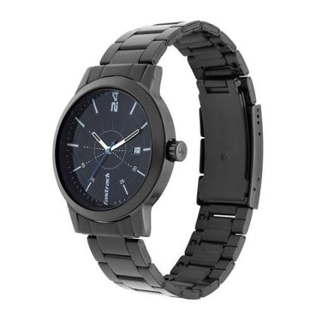 Fastrack Tripster Quartz Analog with Date Black Dial Stainless Steel Strap Watch for Guys