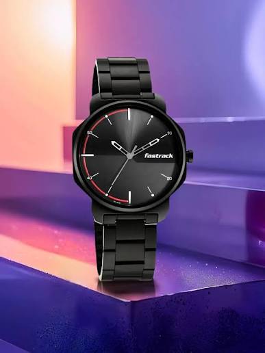 Fastrack Stunners Quartz Analog Black Dial Metal Strap Watch for Guys 3254NM01
