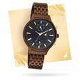 Fastrack Ruffles Quartz Multifunction Black Dial Stainless Steel Strap Watch for Girls 6208KM01