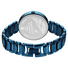 Fastrack Style Up Quartz Analog Blue Dial Metal Strap Watch for Girls 6216QM02
