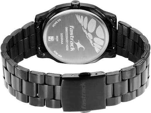 Fastrack Stunners Quartz Analog Black Dial Stainless Steel Strap Watch for Guys 3255NM02