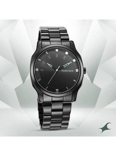 Fastrack Stunners Quartz Analog Black Dial Stainless Steel Strap Watch for Guys 3255NM02