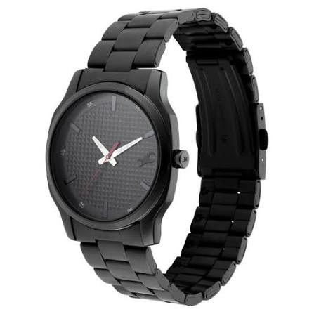 Fastrack Stunners Quartz Analog Black Dial Metal Strap Watch for Guys