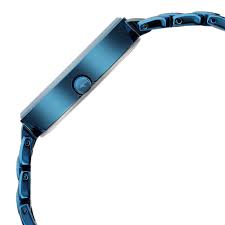 Fastrack Style Up Quartz Analog Blue Dial Metal Strap Watch for Girls 6216QM02
