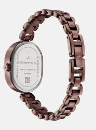 Fastrack Style Up Brown Dial Metal Strap Watch for Girls 6258QM02