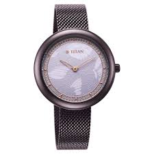 Glitz Purple Dial Stainless Steel Strap Watch for Women