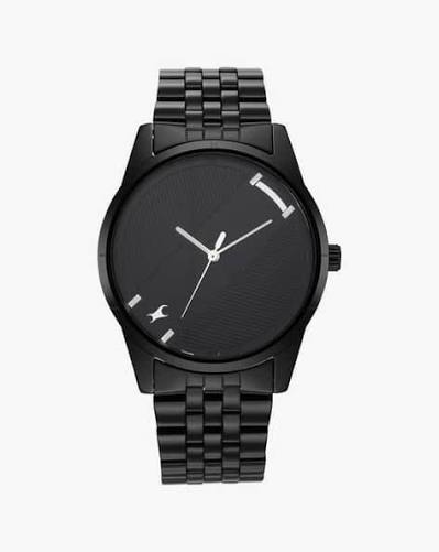 Fastrack Stunners Quartz Analog Black Dial Metal Strap Watch for Guys 3277NM01