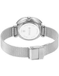 Titan Purple Stackables Quartz Analog Blue Dial Stainless Steel Strap Watch for Women