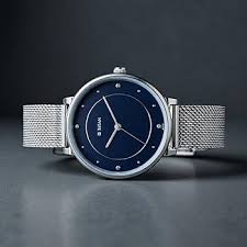 Titan Purple Stackables Quartz Analog Blue Dial Stainless Steel Strap Watch for Women