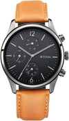 Titan Quartz Multifunction Black Dial Leather Strap Watch for Men 1805NL02