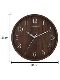 Titan Contemporary Wall Clock Quartz Analog Analog Dark Brown Dial - Size 31 cm x 31 cm (Medium)
