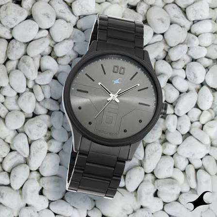Fastrack Bare Basics Quartz Analog Grey Dial Stainless Steel Strap Watch for Guys 3247NM02