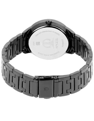 Titan Workwear Anthracite Dial Analog with Day and Date Stainless Steel Strap Watch for Women 2588NM01