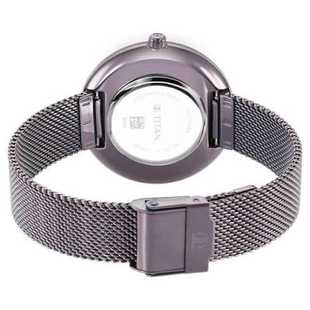 Glitz Purple Dial Stainless Steel Strap Watch for Women