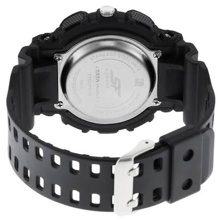 Sonata SF Dreamer Series Quartz Digital Analog Digital Black Plastic Strap for Men 77132PP03