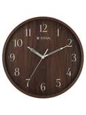 Titan Contemporary Wall Clock Quartz Analog Analog Dark Brown Dial - Size 31 cm x 31 cm (Medium)