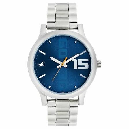Fastrack Bold Quartz Analog Blue Dial Stainless Steel Strap Watch for Guys 38051SM05