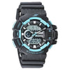 SF Quartz Digital Analog Digital Black Dial PU Strap Watch for Men 77118PP05
