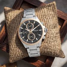 Titan Octane Black Dial Quartz Multifunction Stainless Steel Strap watch for Men 90104KM02