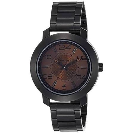 Fastrack Quartz Analog Brown Dial Stainless Steel Strap Watch for Guys 3120NM02