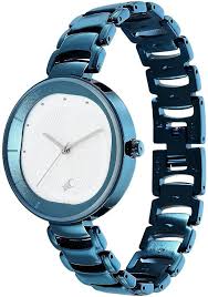 Fastrack Style Up Quartz Analog Silver Dial Metal Strap Watch for Girls 6270QM01